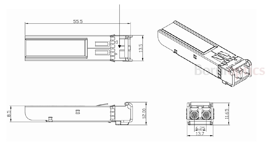 RAISECOM USFP-GB/S1-D-01R 1.25G-1310nm-SM-DDM fiber optical transceiver