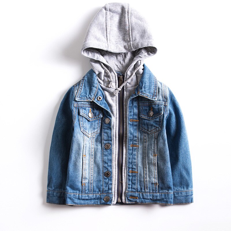 Coupe-vent Bébé Garçons Vestes En Jean À Capuche Manteau Enfant Vêtements D'extérieur Pour Enfants Pour 3-10 Ans