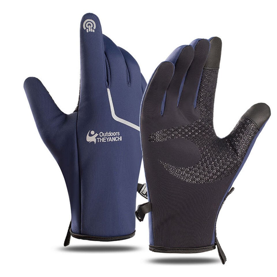 Waterdichte Winter Warme Handschoenen Sneeuw Ski Handschoenen Snowboard Handschoenen Motorrijden Winter Touchscreen Handschoenen: blue / L