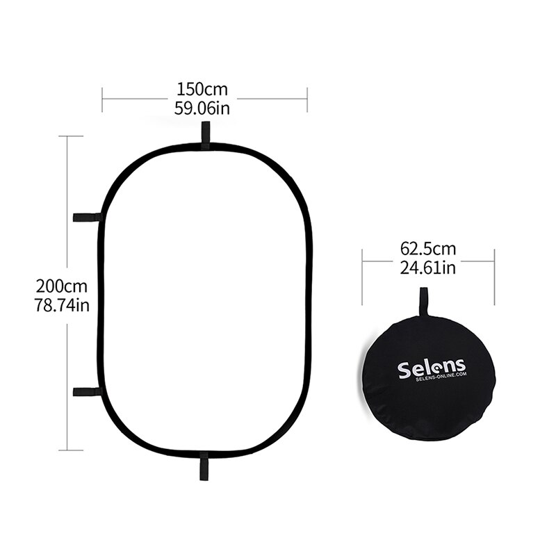 150 x 200cm multi-disk fotografering studio foto oval sammenleggbar lysreflektor håndholdt bærbar fotoplate