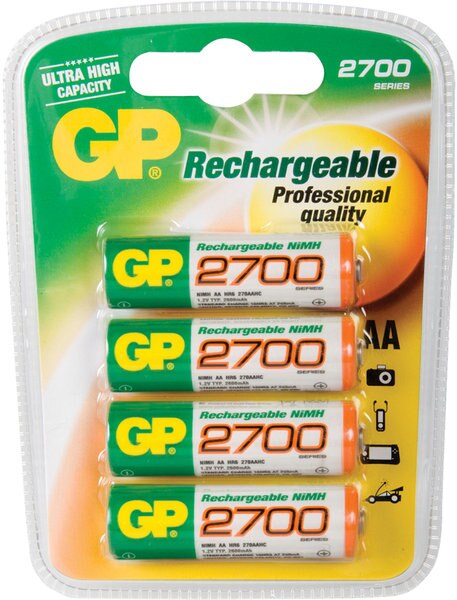 NiMH AA/LR6 1,2 V 2700 mAh batterien in 4 stücke GP Blase