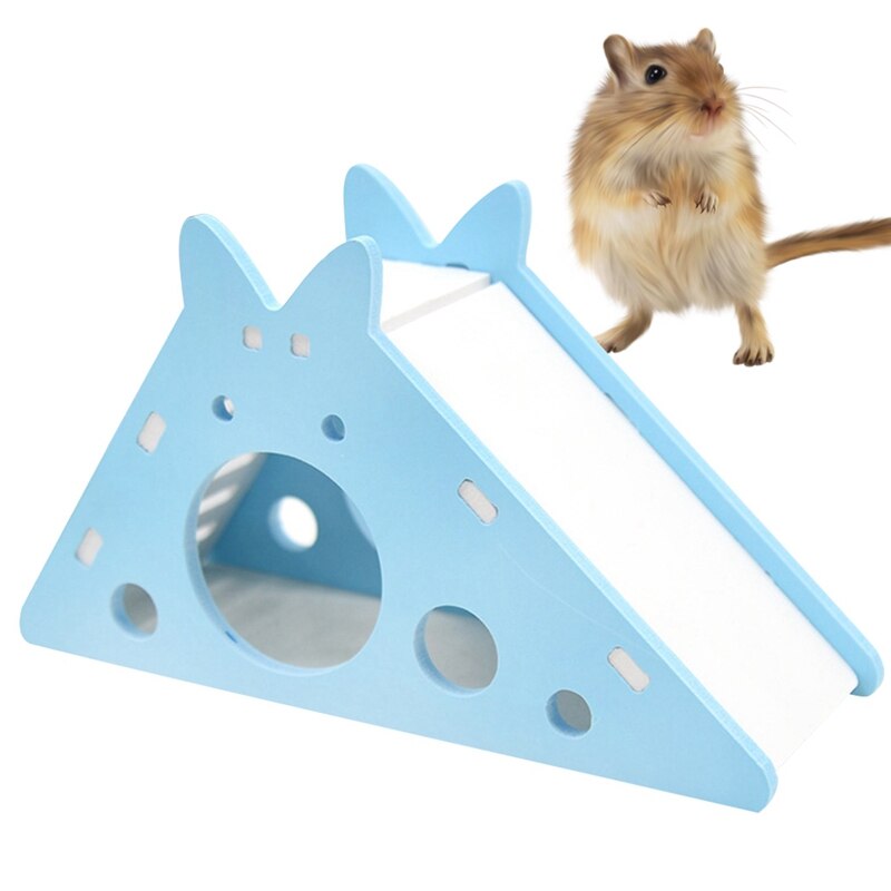 Tobogán de juguete para hámster, casa de jaula para hámster, escondite de animales pequeños, juguetes para roedores/conejillo de indias/rata/erizo: Blue