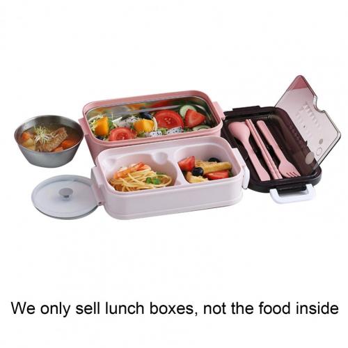 Lunch Box Large Capacity Leak-proof Stainless Steel Airtight Lunch Storage Container for Home: Pink Stainless Steel