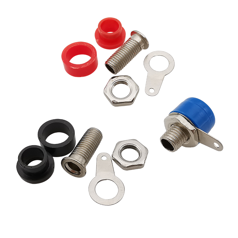25 Stücke 5 Farbe 4mm Bananenbindung Post Prüfung Stecker 4mm Bananen Buchse Stecker Jack Adapter DIY verrotten Schwarz Grün Gelb Blau