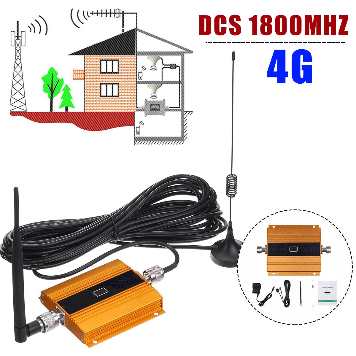 Dual-Antenna 4G Signal Booster Repeater Cell Phone GSM 2G 4G LTE 1800MHz LCD Display Home Mobile Phone DCS Signal Booster