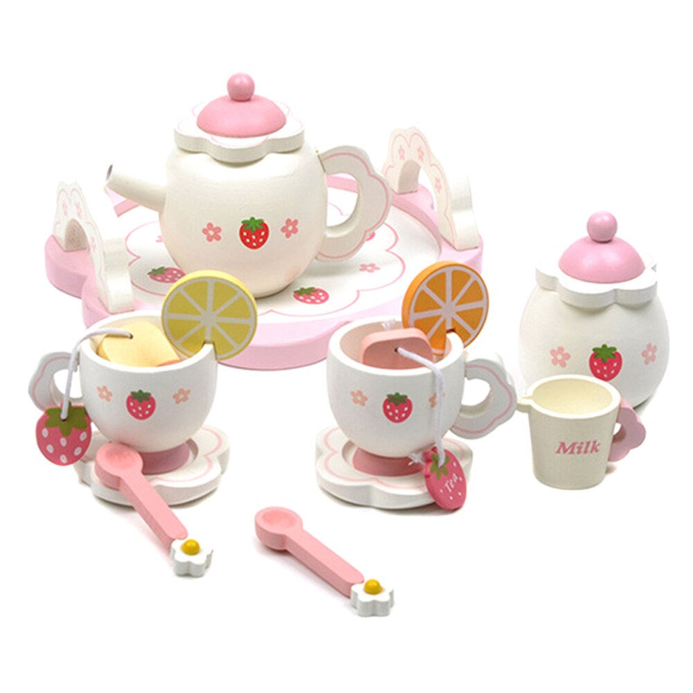 Houten Mini Theeservies Speelgoed Cup Theepotten Lade Voor Kinderen Kids Keuken Rol Playing Game JAN88: Default Title