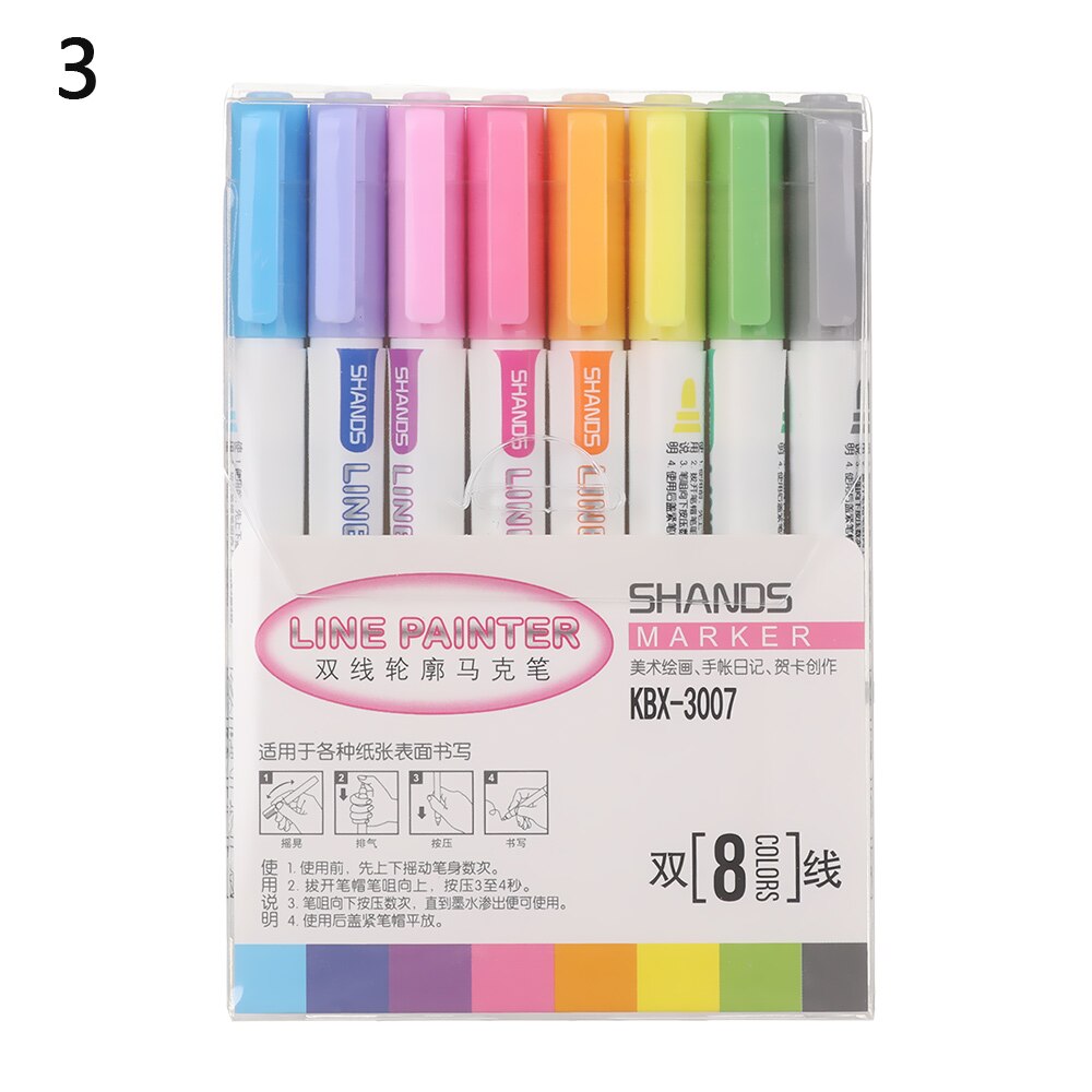 4/5/8 Stks/set Singal/Double Headed Markeerstift Marker Tekening Markering Pennen Fluorescerende Mark Pen School Briefpapier office Supply