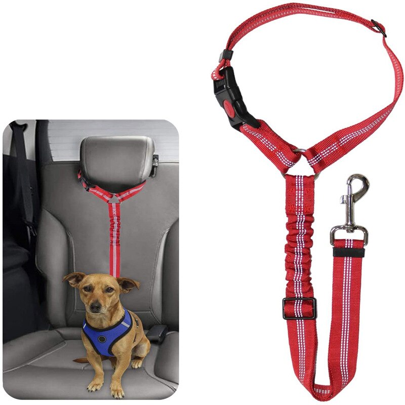 Hond Kat Veiligheid Seat Belt Riem Auto Hoofdsteun Restraint Verstelbare Nylon Hond Voertuig Veiligheidsgordels Voor Harnas Kraag Dierbenodigdheden