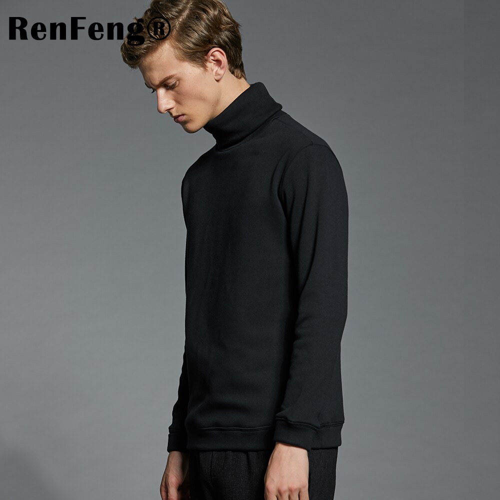 T-skjorter i bomull med turtleneck undertøy høst vinter merke skjorte herre underskjorter casual termisk homme lange ermer menn pluss str.