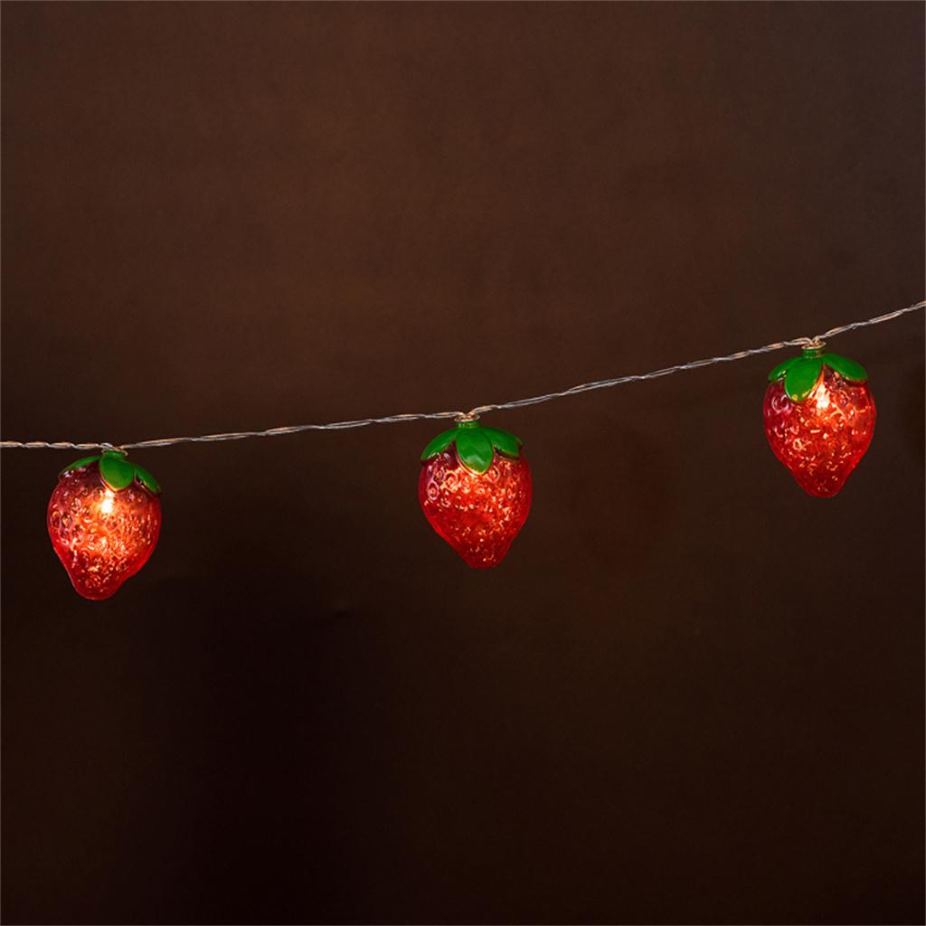 Tira de luces LED para frutas, fresa roja, decoración para habitación de niños, lámpara impermeable, Lámparas de jardín, 3,2