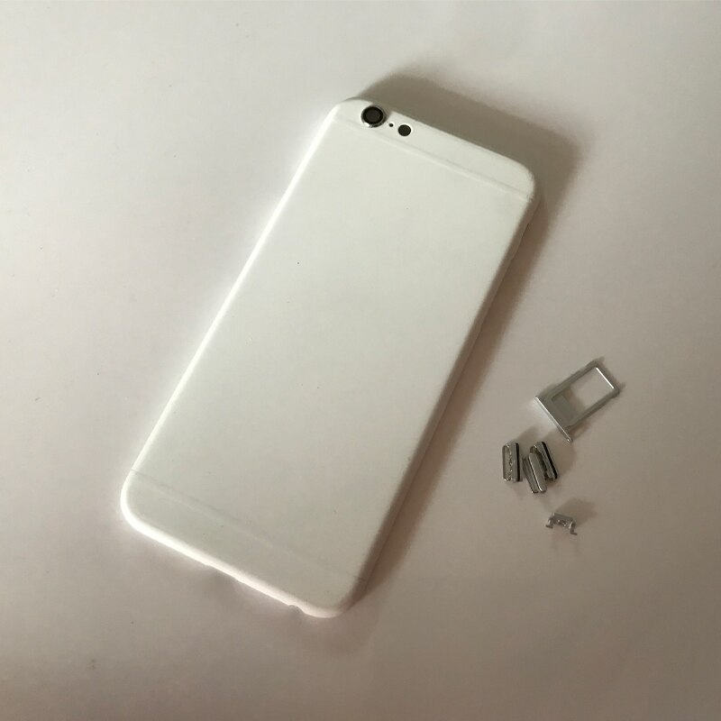 100% testowane gwarancji obudowa dla iphone 6 tylna pokrywa podwozia bliski rama baterii drzwi kolorowe z karty tacy i przyciski: White