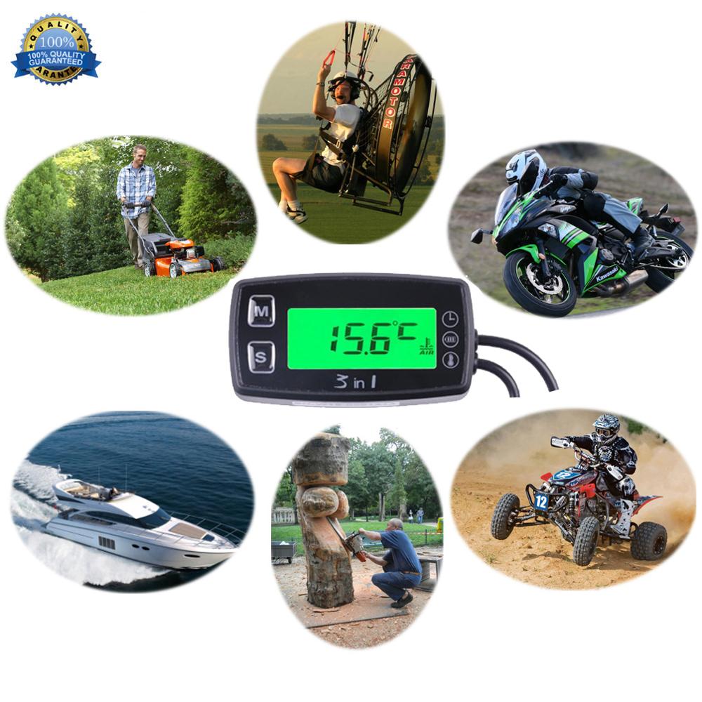 Medidor de temperatura, voltímetro, reloj, SENSOR de temperatura, medidor de voltaje para motocicleta, moto de nieve, Atv, motor de barco