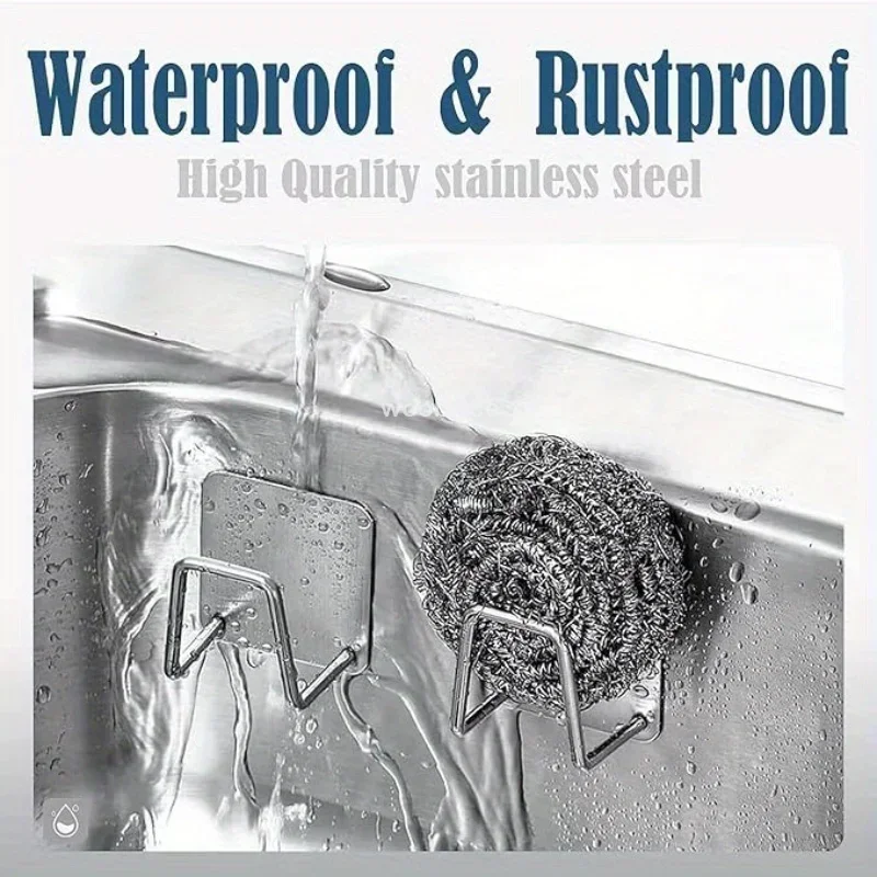 Küche Zubehör Küche Waschbecken Schwamm Halter Regal Klebe Halter Ablauf Trocknen Rack Wand Haken Zubehör Lagerung Organizer
