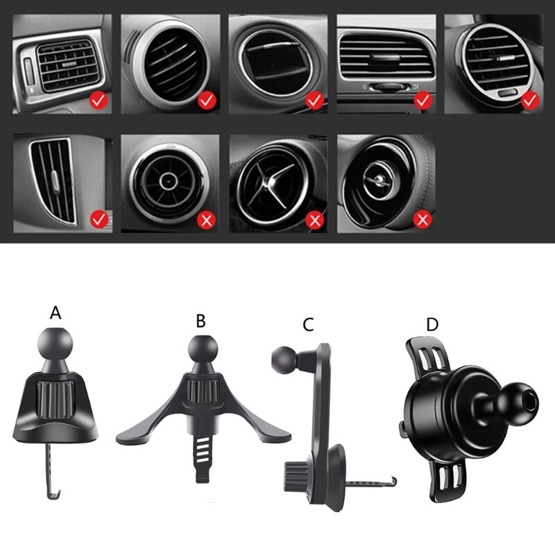 Bil luftventil mount 17mm kuglehoved udtag klip ultra stabil telefonholder til biler universal