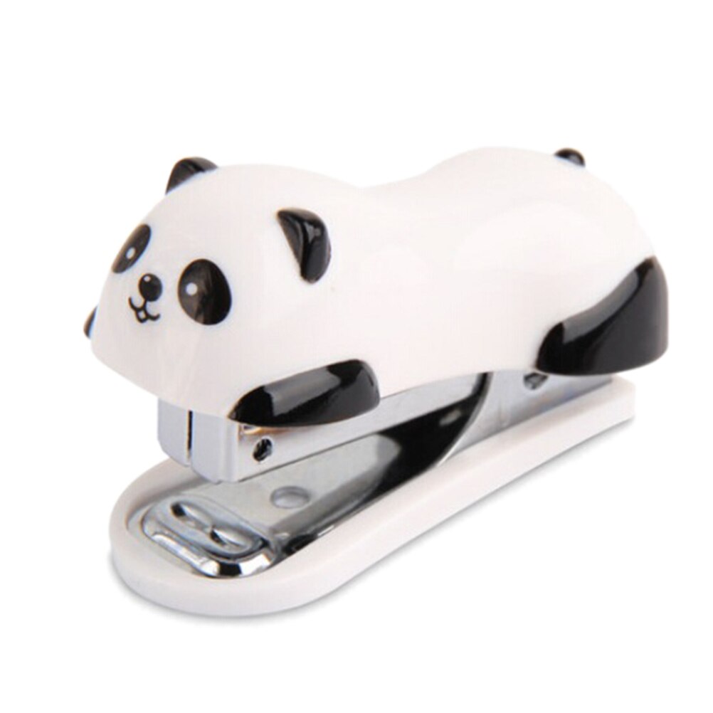 1Pc Cute Mini Stapler Set Cartoon Panda Paper Clips Binding Binder Office School Supplies Staionery Book Sewer