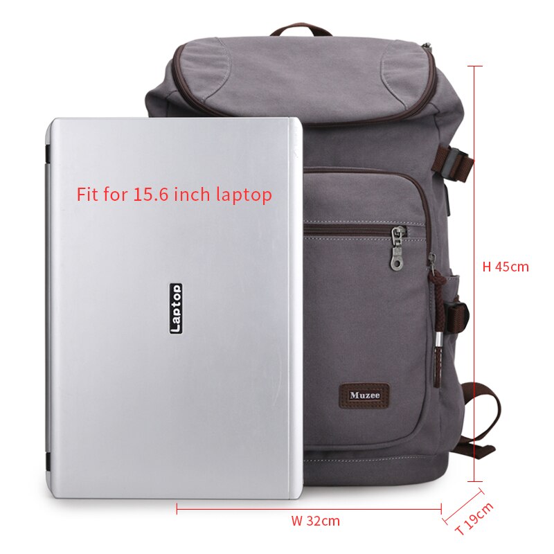 Mannen Usb Rugzak Canvas Rugzak Mode Grote Capaciteit Tas Voor Mannen Causale Rugzak Voor 15.6 ''Laptop