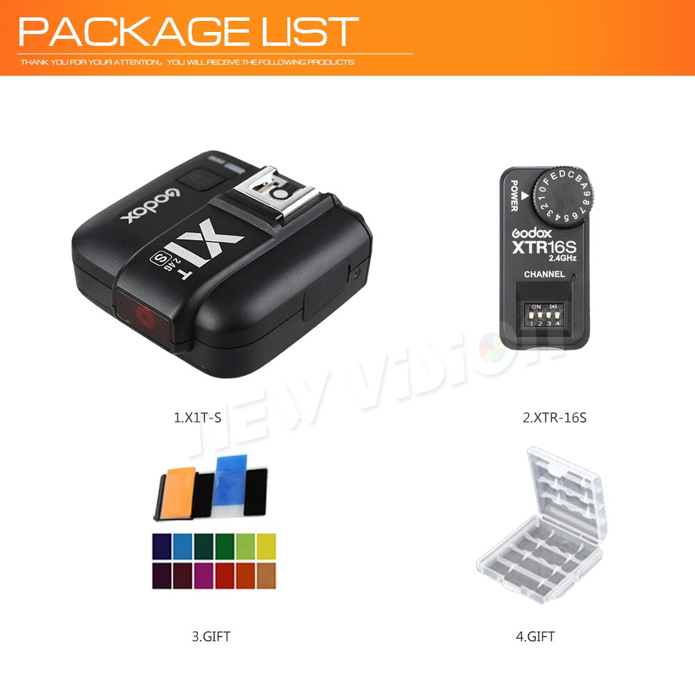 Godox  x1t- s ttl hss 2.4g flash sender trigger + xtr -16s modtager sæt til sony kamera  v850 v860