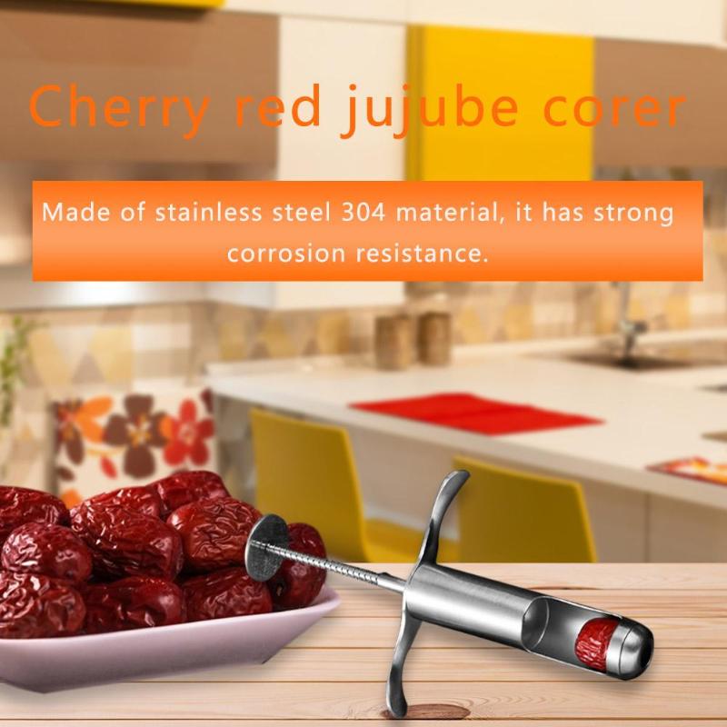 Stainless Steel Cherry Jujube Corer Pitter Fruit Kitchen Olive Core Gadget Stoner Remove Pit Tool Seed Push Out Fruit Tool