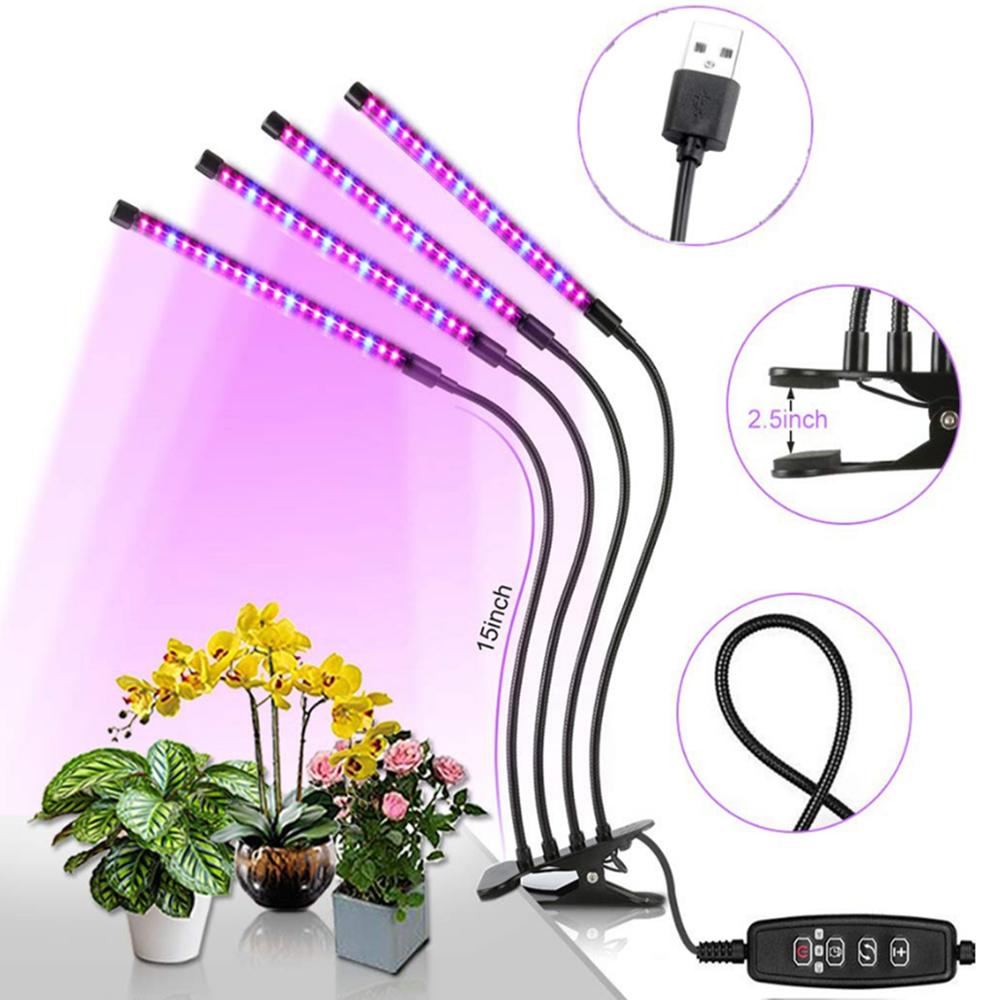 Led Grow Light 9W 18W 27W Timer Phyto Lamp Planten Volledige Spectrum Groeien Lamp USB 10 Dimbare voor Indoor Plant Zaailingen led