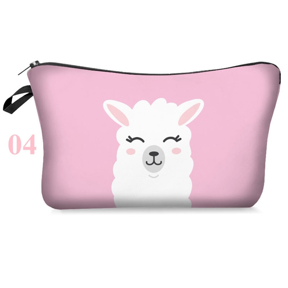 1pc lama modèle maquillage sacs multicolore modèle cosmétiques Pouchs pour voyage dames poche mignon cosmétique sac femmes Style: 4