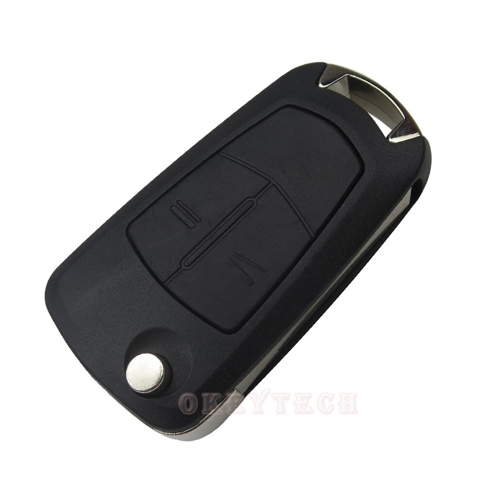 Carcasa de llave abatible para Opel Astra H, Corsa D, j, insignia g, vectra c, mokka, zafira, 2 botones, funda de llave remota plegable, Fob, espacios en blanco automáticos