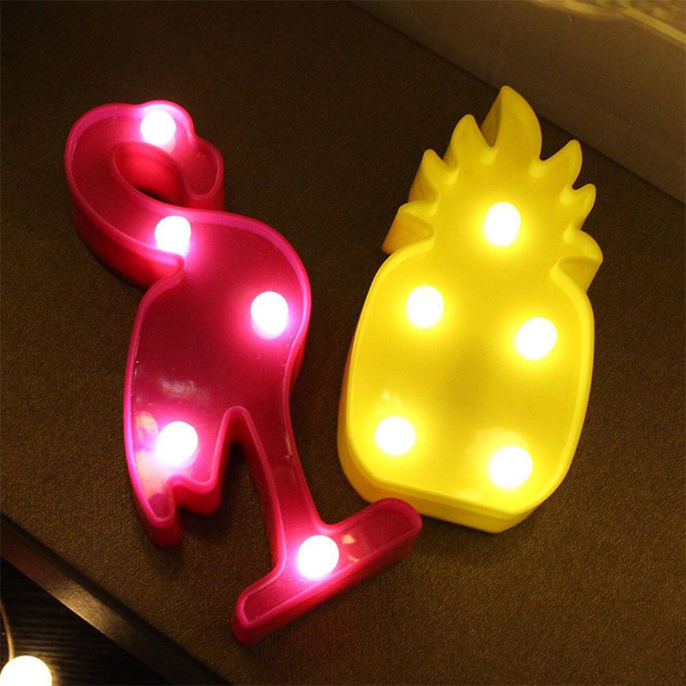 3D dessin animé ananas flamant rose Cactus forme LED veilleuse lampe décor de noël