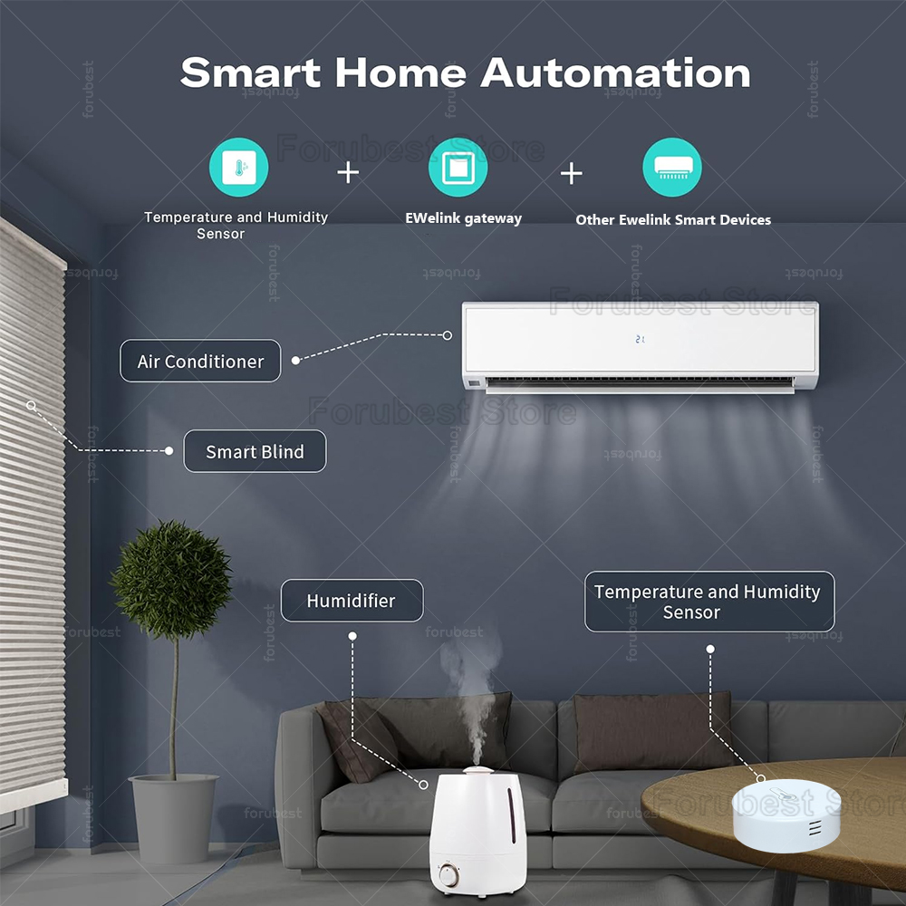 EWelink Zigbee Temperature and Humidity Sensor Smart Home Automation Real-time Monitoring Works With Alexa Google Home Assistant