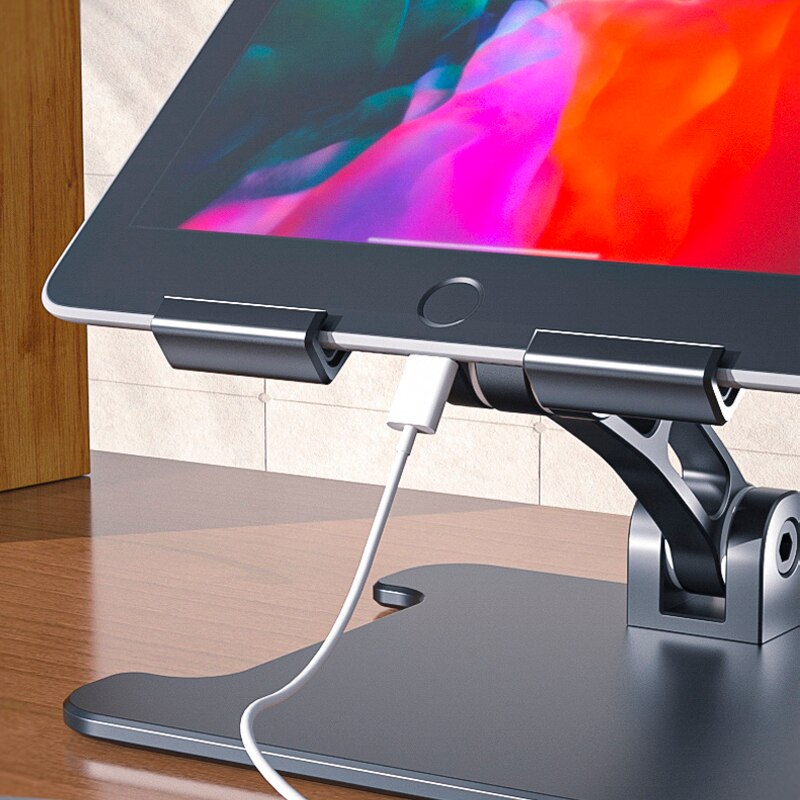 Laptopständer aus aluminiumlegierung für notebooks, macbooks und computer; faltbarer, tragbarer tischständer mit rutschfester, verstellbarer halterung für smartphones und tablets.