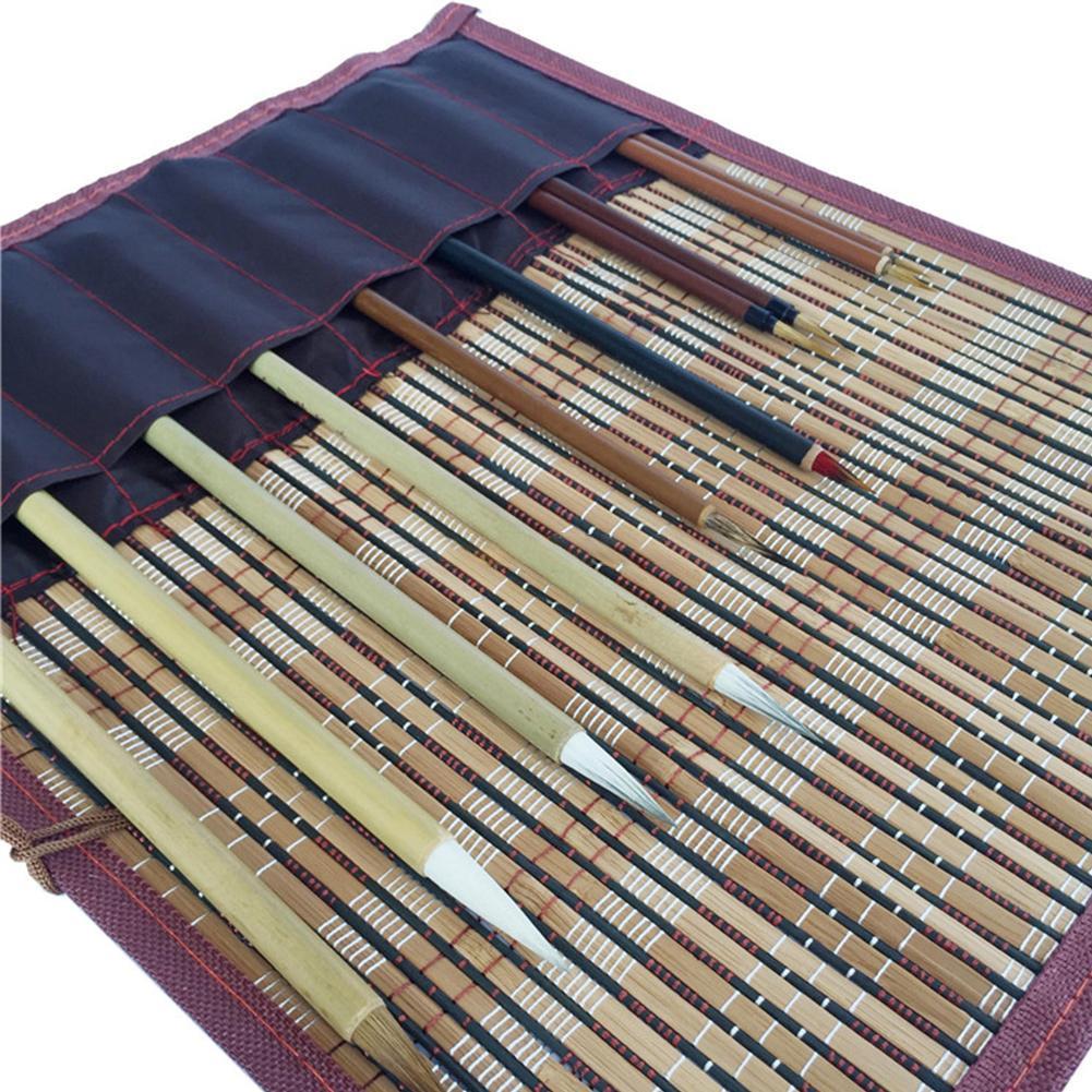 Umitive 1Set Bamboo Traditional Chinese Calligraphy Art Tool Set Ink Brushes Bru Writing Calligraphy Supplies Painting V9X4