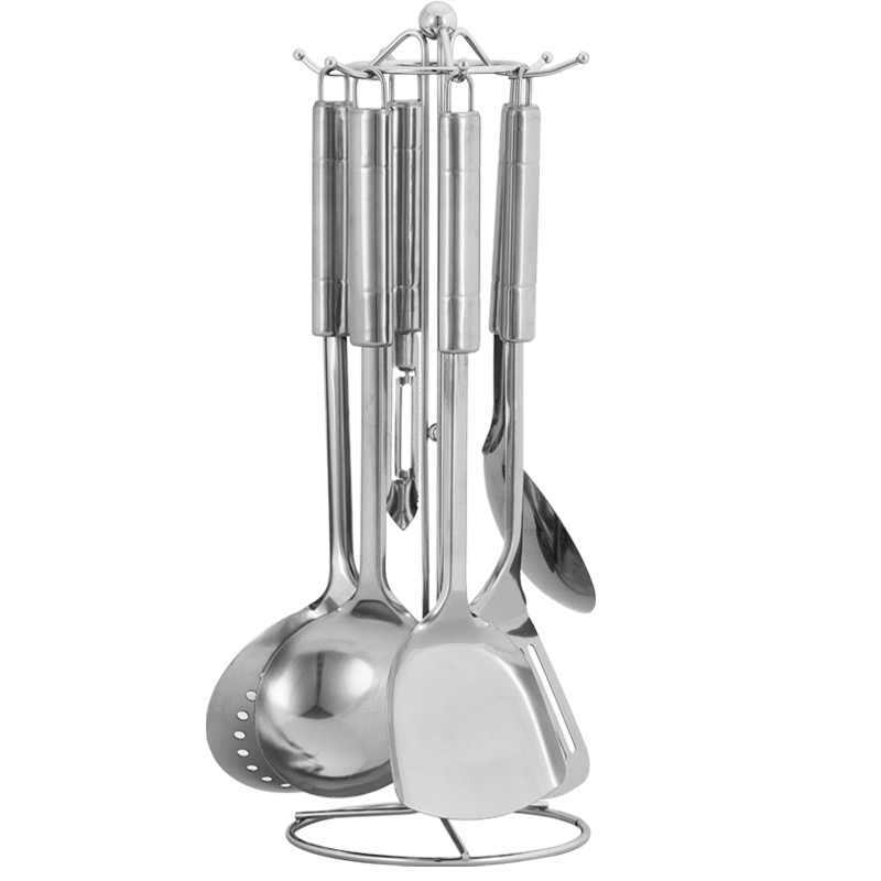 stainless steel kitchenware 7 pieces set kitchenware set spatula spoon sooktops shelf rack