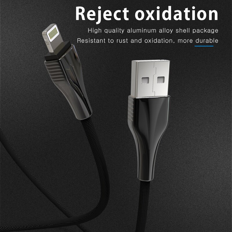 Kabel USB NOHON 3A trwałe szybkie ładowanie kable przewód ładowarki telefonu komórkowego dla iPhone 11 zawodowiec XS MAX XR X 8 7 6S plus linia danych