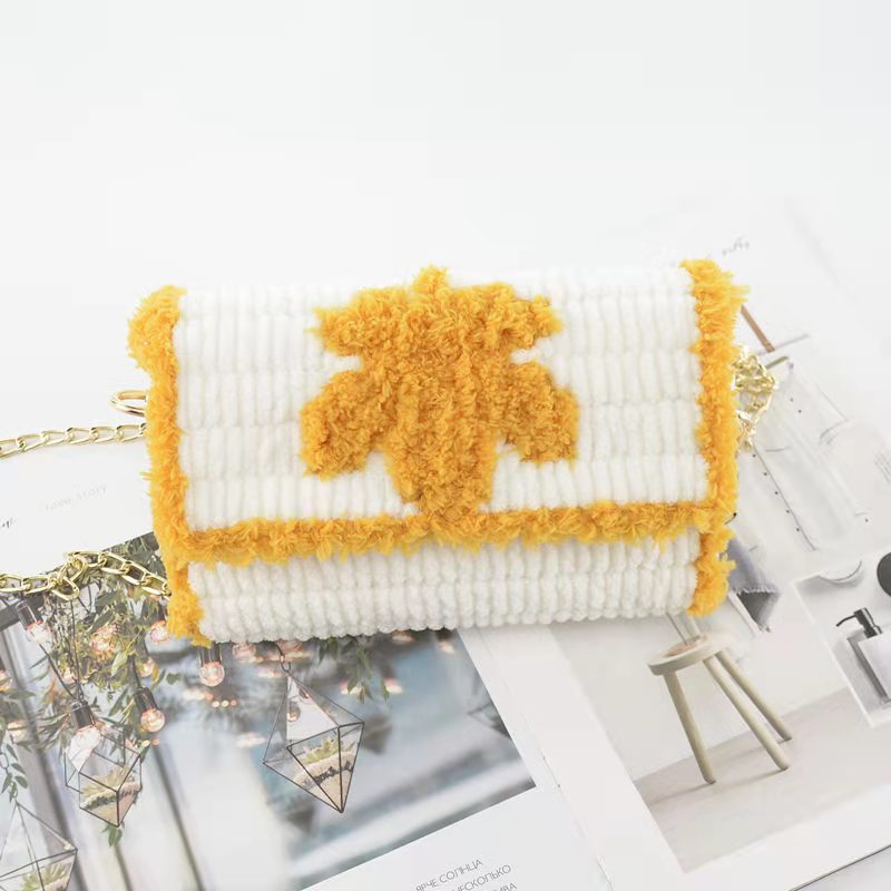 Bolsos creativos para manualidades, materiales de tejido artesanal, bolsa tejida a mano, gancho de pestillo práctico, accesorios de fabricación de bolsas de tela de malla, hecho a mano: Leaf