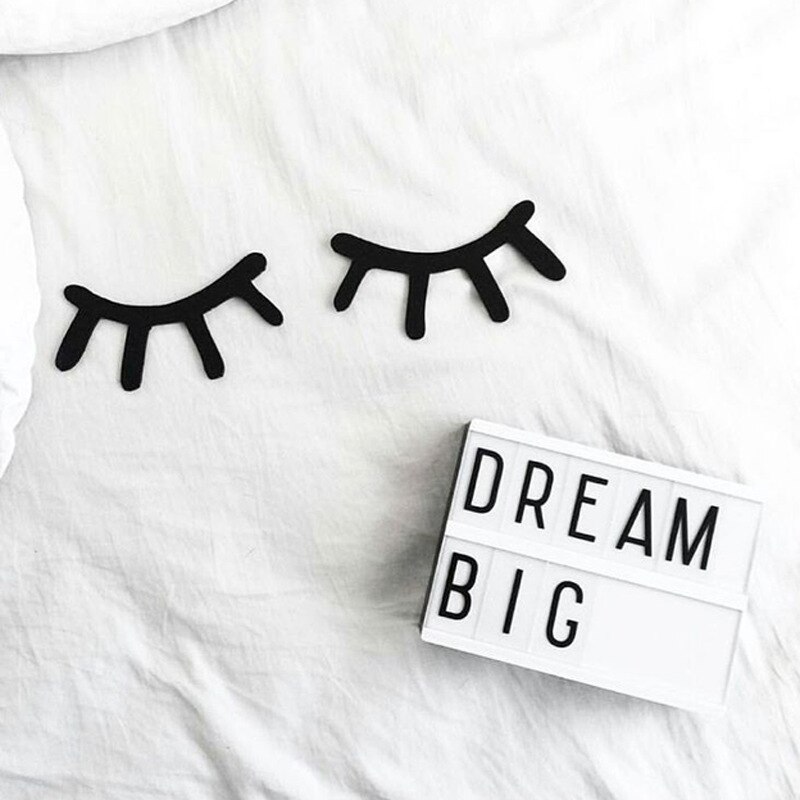 2 stk træ 3d søde øjne øjenvippe mønster wallsticker gør-det-selv børneværelse stue dekoration baby børnehave vægkunst