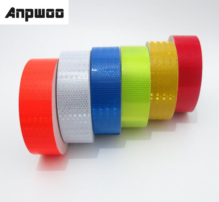 Anpwoo 5Cm X 3M Reflecterende Materiaal Tape Sticker Veiligheidswaarschuwing Tape Reflecterende Folie Auto Stickers