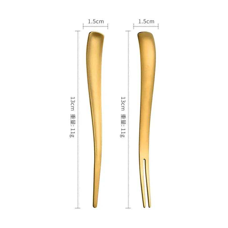 2in1 Fruit Fork 304 Stainless Steel Dessert Fork Food-grade Mixing Spoon Mini Fruit Stick Perfect for Cake Fish Coffee Ice Cream: MULTI