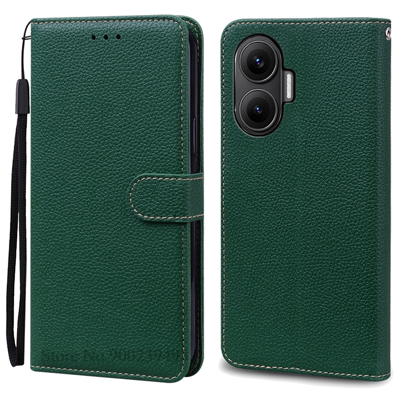 For Poco F7 Case Wallet Leather Flip Cover For Poco F7 Case Shockproof Book Cover Wallet Coque Fundas Shell: Khaki