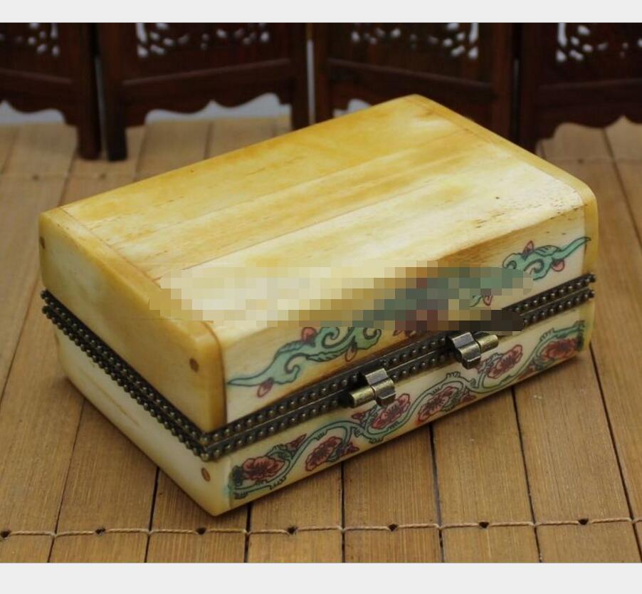 Copper Statue Antique miscellaneous antique collection antique bone carvings painted figures Ladies Large single-laye