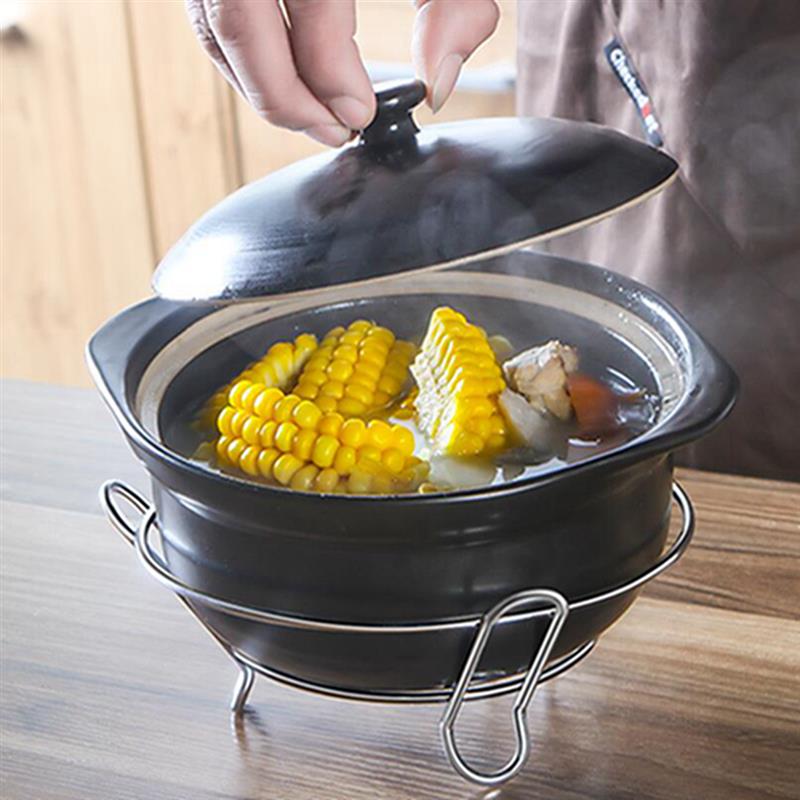 Stainless Steel Tray Rack Detachable Wood Table Mat Kitchen Pot Heat Insulated Cooling Dish Potholders Gadget Holder