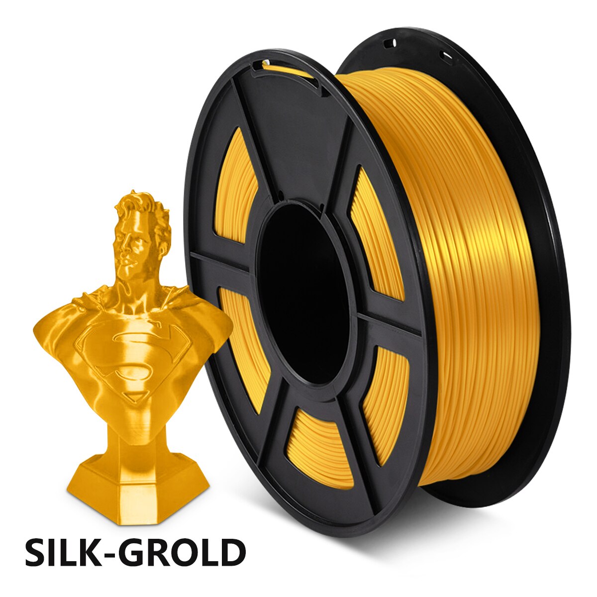 3D Printer Filament DIY SILK Filament Yellow SILK 1kg 2.2 lbs 1.75mm per roll for 3D printing Refills: SILK LIGHT GOLD