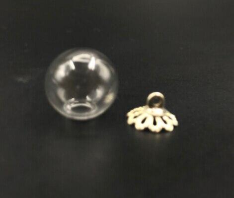 5 stk. 10mm mini runde kugleglaskugler med perler hættefund diy diakflaske hætteglas vedhæng halskæde glasdæksel dome tilbehør: Blonderhætte
