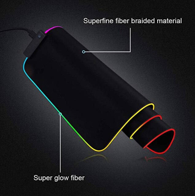 Glowing RGB Mouse Pads Solar System Background HD Printed Durable Desktop Mice Mats for PC Laptop Gamer Accessories
