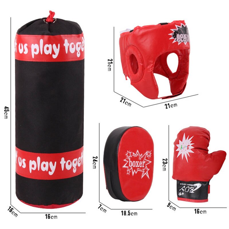 Børns pædagogiske legetøj børn boksesæt træningstaske sæt boksesæk handsker tung taske trænings legetøj til børn