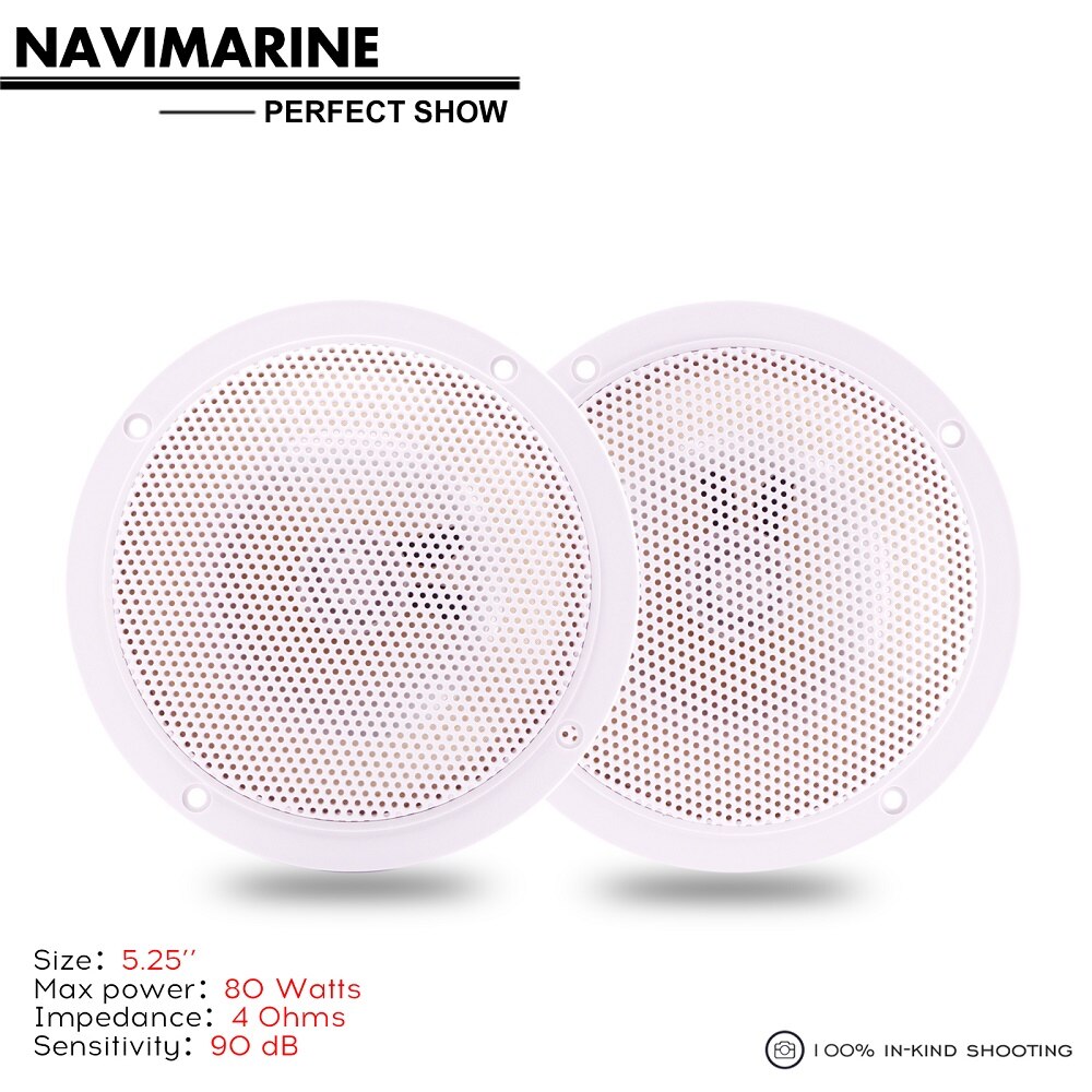 5.25Inch 160Watts 2 Way Marine Waterproof Speaker Outdoor Boat Dual Full Range Speakers For SPA UTV ATV Golf Cart Motorcycle