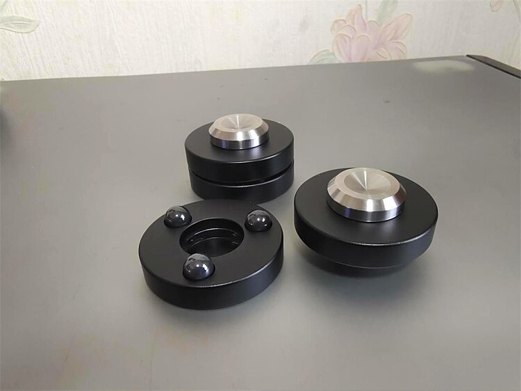 HIFI Audio Speakers Amplifier Preamp DAC Anti-shock Absorber Ball PLUS Foot Feet Pads Vibration Absorption Stands Spikes: 4 pcs / Black Steel ball
