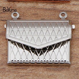 BoYuTe (10 Pieces/Lot) 15*20MM Metal Brass Envelope Photo Locket Diy Floating Locket Charms for Jewelry Making: 2-White K Plated