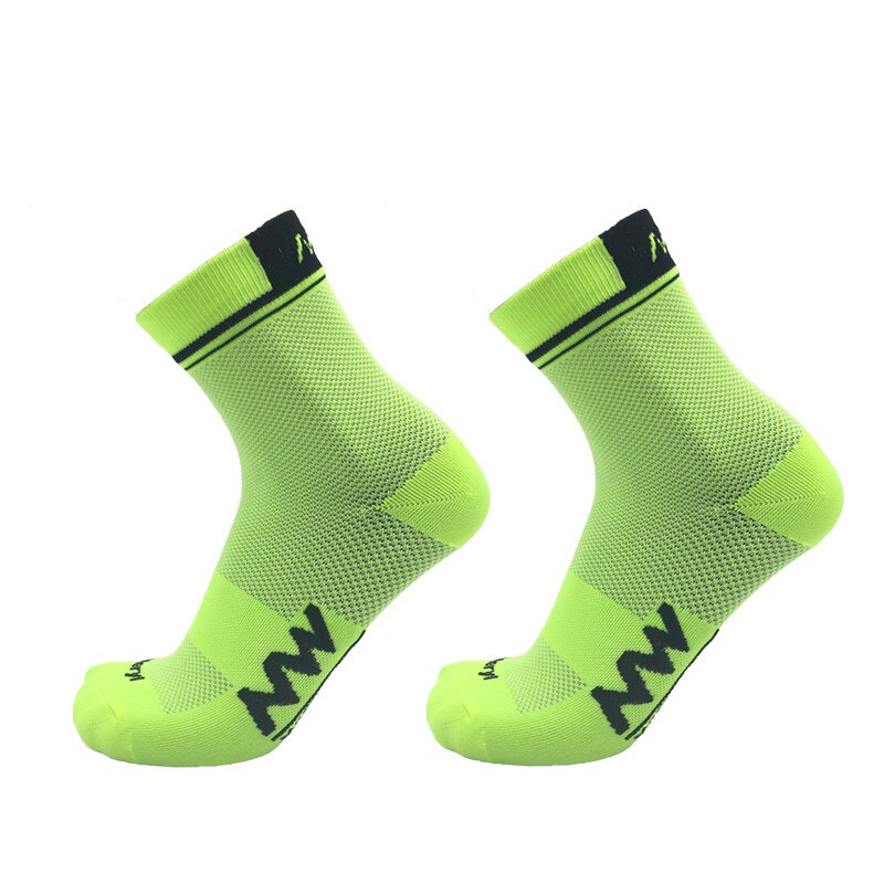Sping sommer cykelstrømper mænd kvinder cykeltilbehør sport udendørs åndbar mesh cykler sokker calcetines ciclismo: Grøn