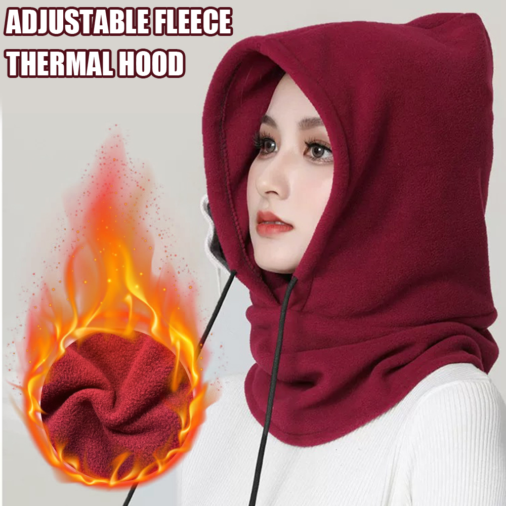 Gorro térmico de lana para invierno con capucha para exteriores, a prueba de viento, frío, cálido, deporte de esquí, calentador de cuello para hombres y mujeres, máscara facial de ciclista, gorros enmascarados