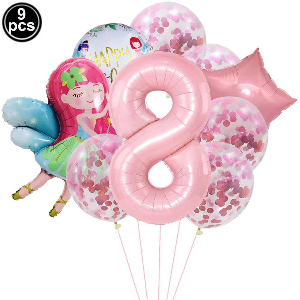 Spring Fairy Birthday Party Decoration Flower Fairies Girls Happy Birthday Hanging Banner Decor for Fairy Theme Birthday Party: Coffee