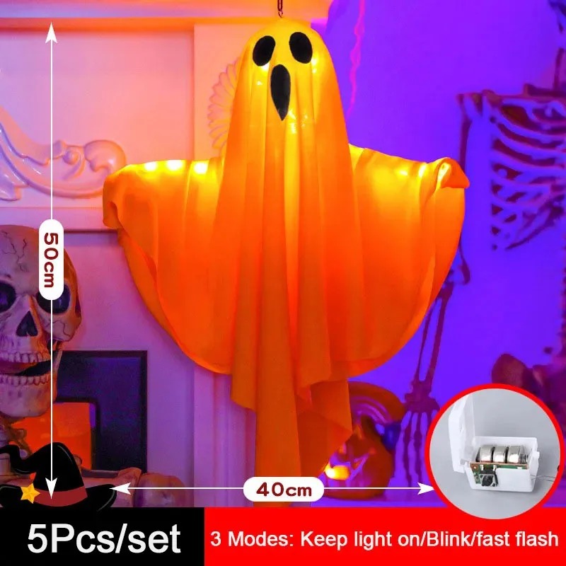 1/3/5PCs LED Glow Heks Ghost Party Halloween Decoratie voor Thuis Binnen Buiten Spookhuis Bar horror Opknoping Hanger Props: Army Green