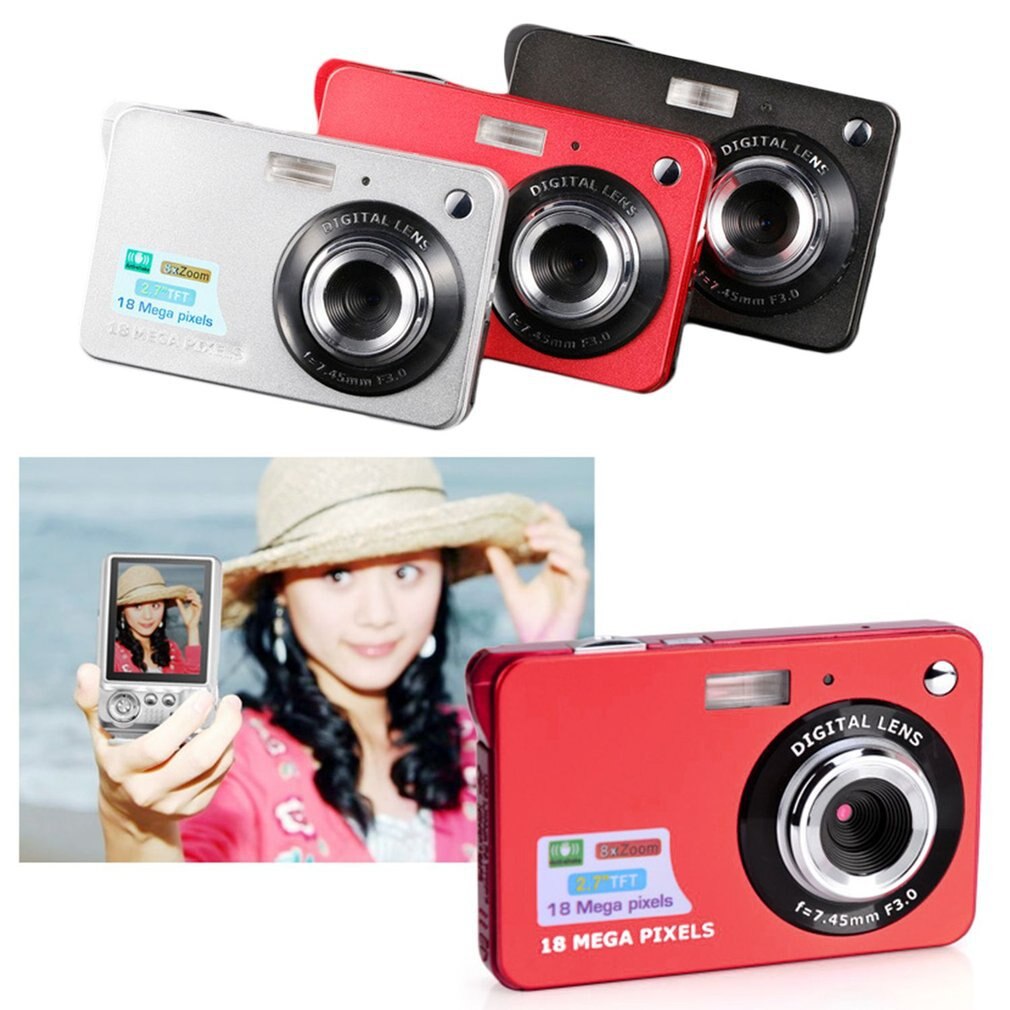 Caméra numérique Anti-secousse, caméscope vidéo CMOS, Micro caméra, pour enfants, écran LCD TFT pouces, 18MP 2.7 P Zoom 8x HD, 720